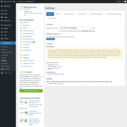 Page screenshot: Blog2Social &rarr; Settings