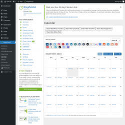 Page screenshot: Blog2Social &rarr; Calendar