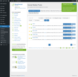 Page screenshot: Blog2Social &rarr; Social Media Posts