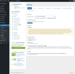 Page screenshot: Blog2Social &rarr; Settings