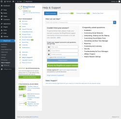 Page screenshot: Blog2Social &rarr; Help & Support