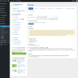 Page screenshot: Blog2Social &rarr; Settings