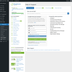 Page screenshot: Blog2Social &rarr; Help & Support