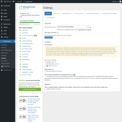 Page screenshot: Blog2Social &rarr; Settings