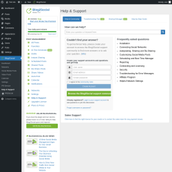 Page screenshot: Blog2Social &rarr; Help & Support