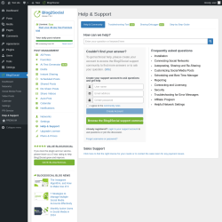 Page screenshot: Blog2Social &rarr; Help & Support