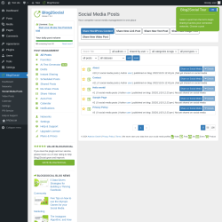 Page screenshot: Blog2Social &rarr; Social Media Posts
