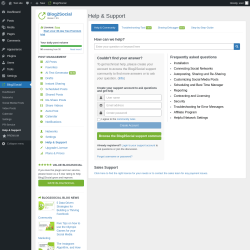 Page screenshot: Blog2Social &rarr; Help & Support