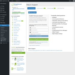 Page screenshot: Blog2Social &rarr; Help & Support
