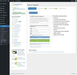 Page screenshot: Blog2Social → Help & Support