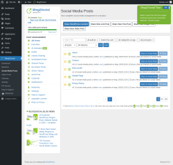 Page screenshot: Blog2Social &rarr; Social Media Posts