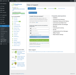 Page screenshot: Blog2Social &rarr; Help & Support