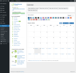 Page screenshot: Blog2Social &rarr; Calendar