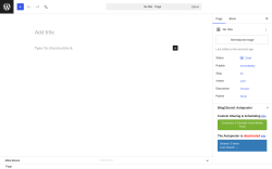 Page screenshot: Add Page &lsaquo; Test site &mdash; WordPress
