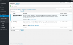 Page screenshot: Plugins ‹ Test site — WordPress