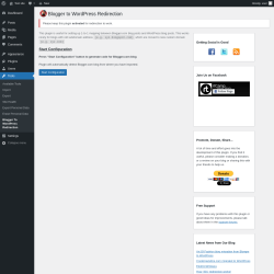 Page screenshot: Tools → Blogger To WordPress Redirection