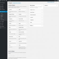 Page screenshot: Widgets ‹ Test site — WordPress