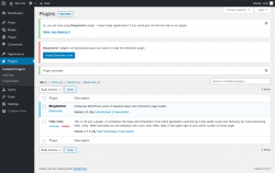 Page screenshot: Plugins &lsaquo; Test site &mdash; WordPress