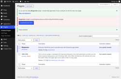 Page screenshot: Plugins &lsaquo; Test site &mdash; WordPress