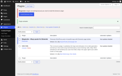 Page screenshot: Plugins &lsaquo; Test site &mdash; WordPress