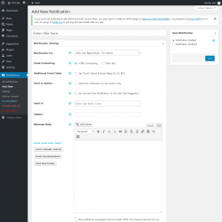 Page screenshot: Notifications → Add New