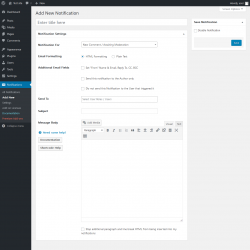 Page screenshot: Notifications → Add New