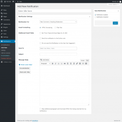 Page screenshot: Notifications → Add New