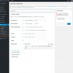 Page screenshot: Notifications → Add New