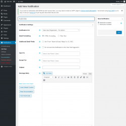 Page screenshot: Notifications → Add New