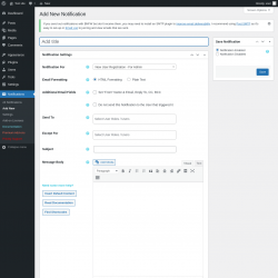 Page screenshot: Notifications → Add New