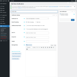 Page screenshot: Notifications → Add New