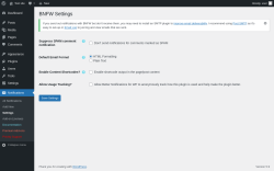 Page screenshot: Notifications → Settings