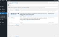 Page screenshot: Plugins ‹ Test site — WordPress