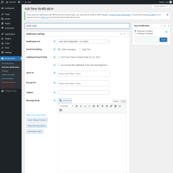 Page screenshot: Notifications → Add New Notification