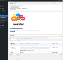Page screenshot: Plugins ‹ Test site — WordPress