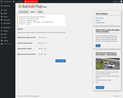 Page screenshot: Boat Dealer → Settings → Search