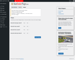 Page screenshot: Boat Dealer → Settings → Widget