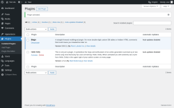 Page screenshot: Plugins ‹ Test site — WordPress