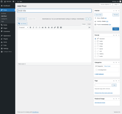 Page screenshot: Add Post ‹ Test site — WordPress