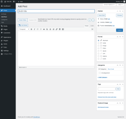 Page screenshot: Add Post &lsaquo; Test site &mdash; WordPress