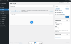 Page screenshot: Add Page &lsaquo; Test site &mdash; WordPress