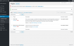 Page screenshot: Plugins ‹ Test site — WordPress