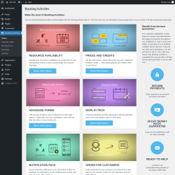 Page screenshot: Booking Activities