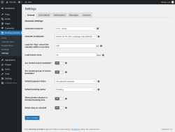 Page screenshot: Booking Activities → Settings