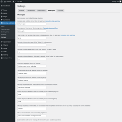 Page screenshot: Booking Activities → Settings → Messages