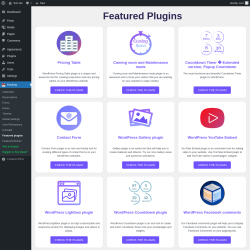 Page screenshot: Booking → Featured plugins
