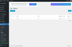 Page screenshot: Booking → Themes