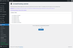 Page screenshot: Booking → Uninstall