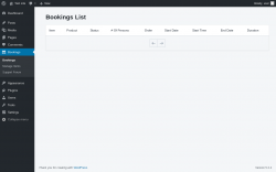 Page screenshot: Bookings