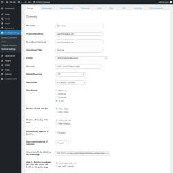 Page screenshot: Booking Package &rarr; General Settings